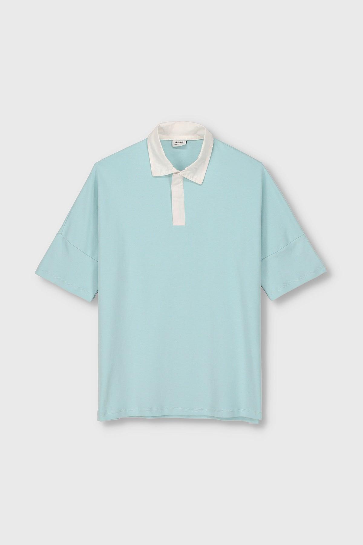 Contrast Polo T-Shirt For Men - Sky Blue