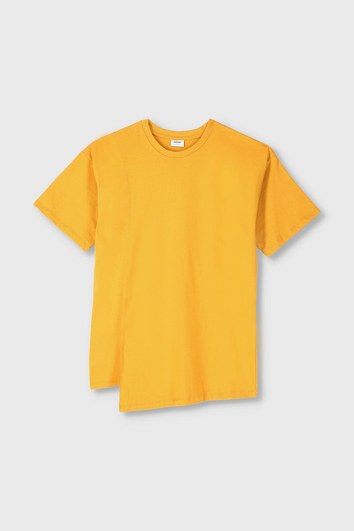 Crew Neck Basic T-Shirt For Men - Gold Mustard