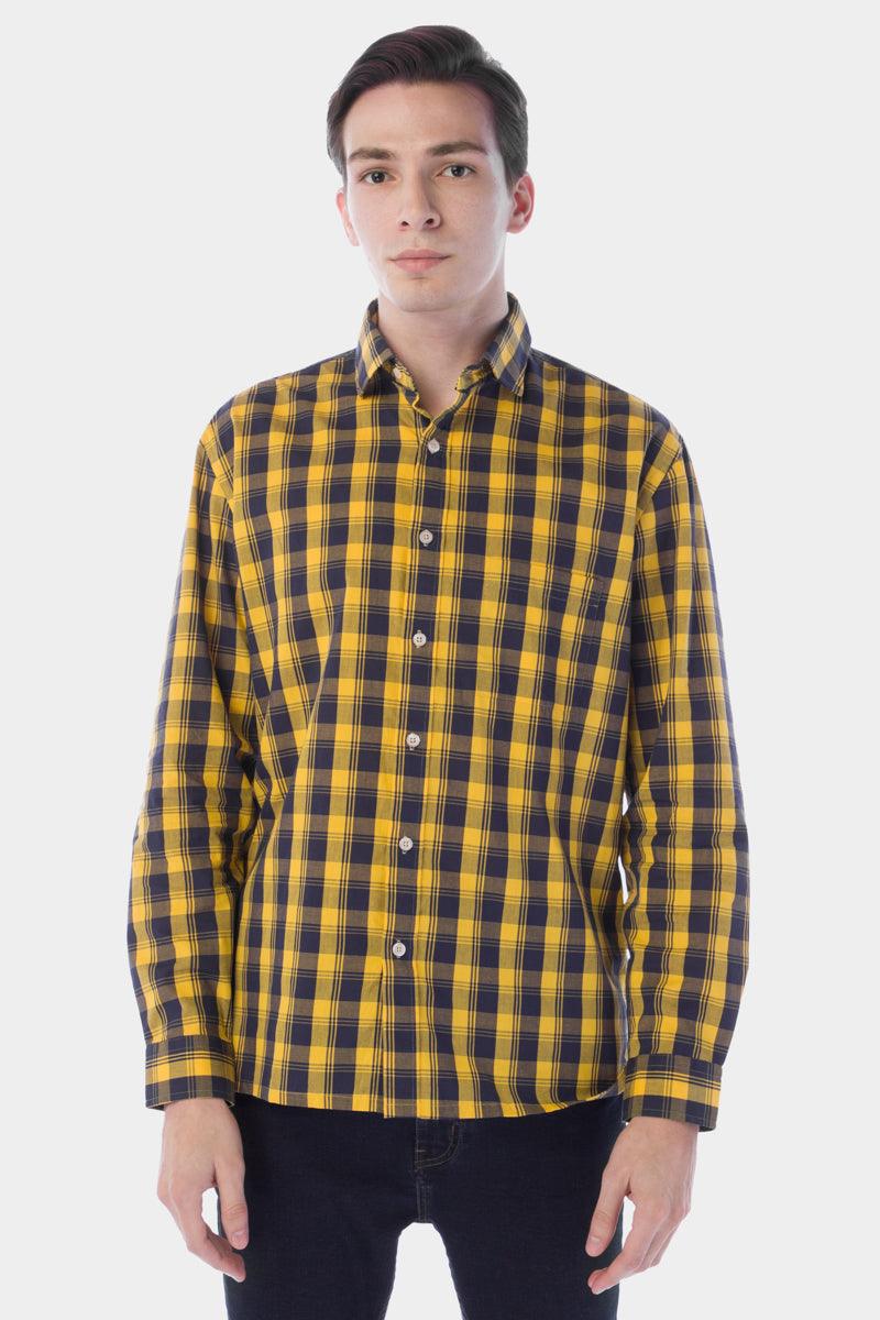 Check Shirt For Men - Yellow