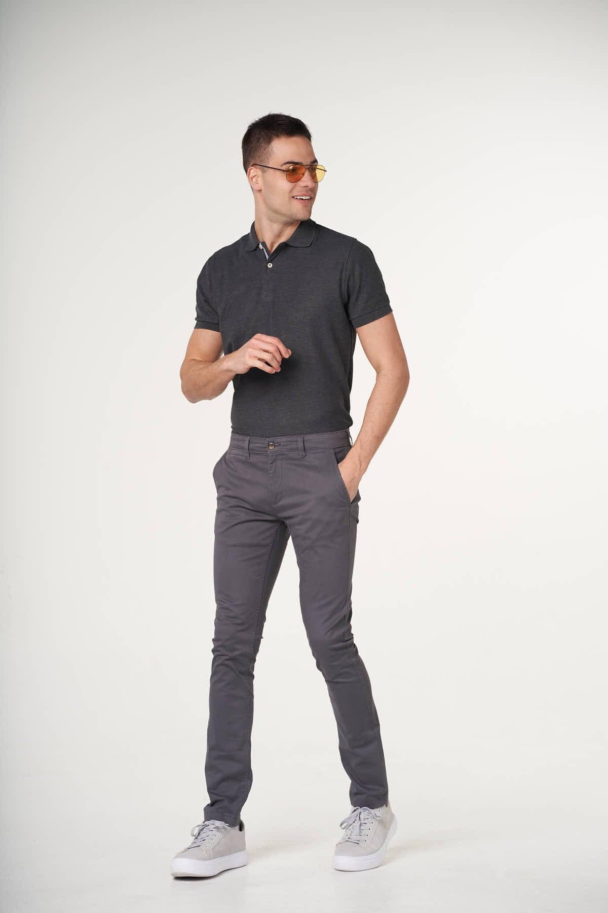 Chino Trouser For Men - Charcoal