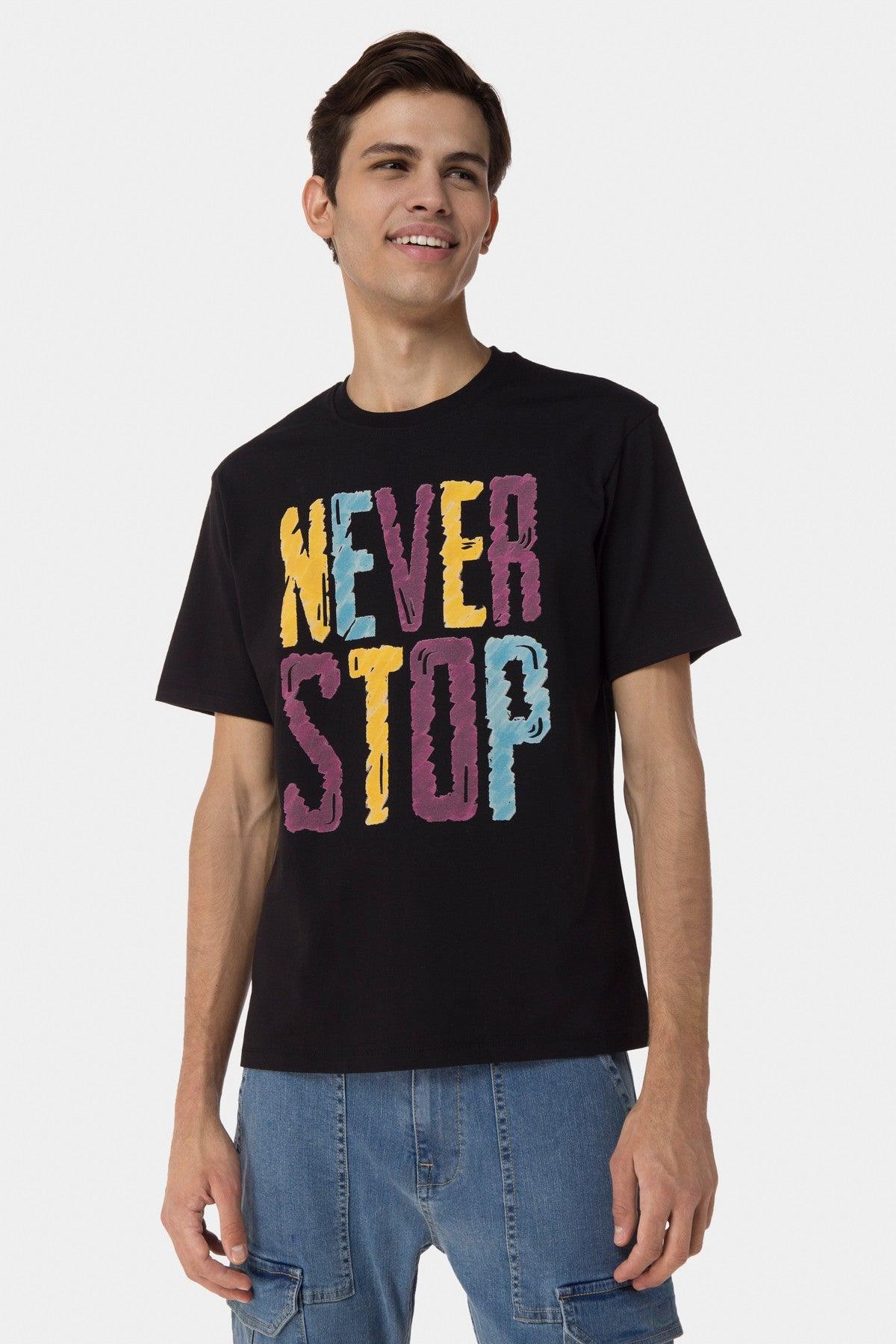 Printed T-Shirt For Men - Black