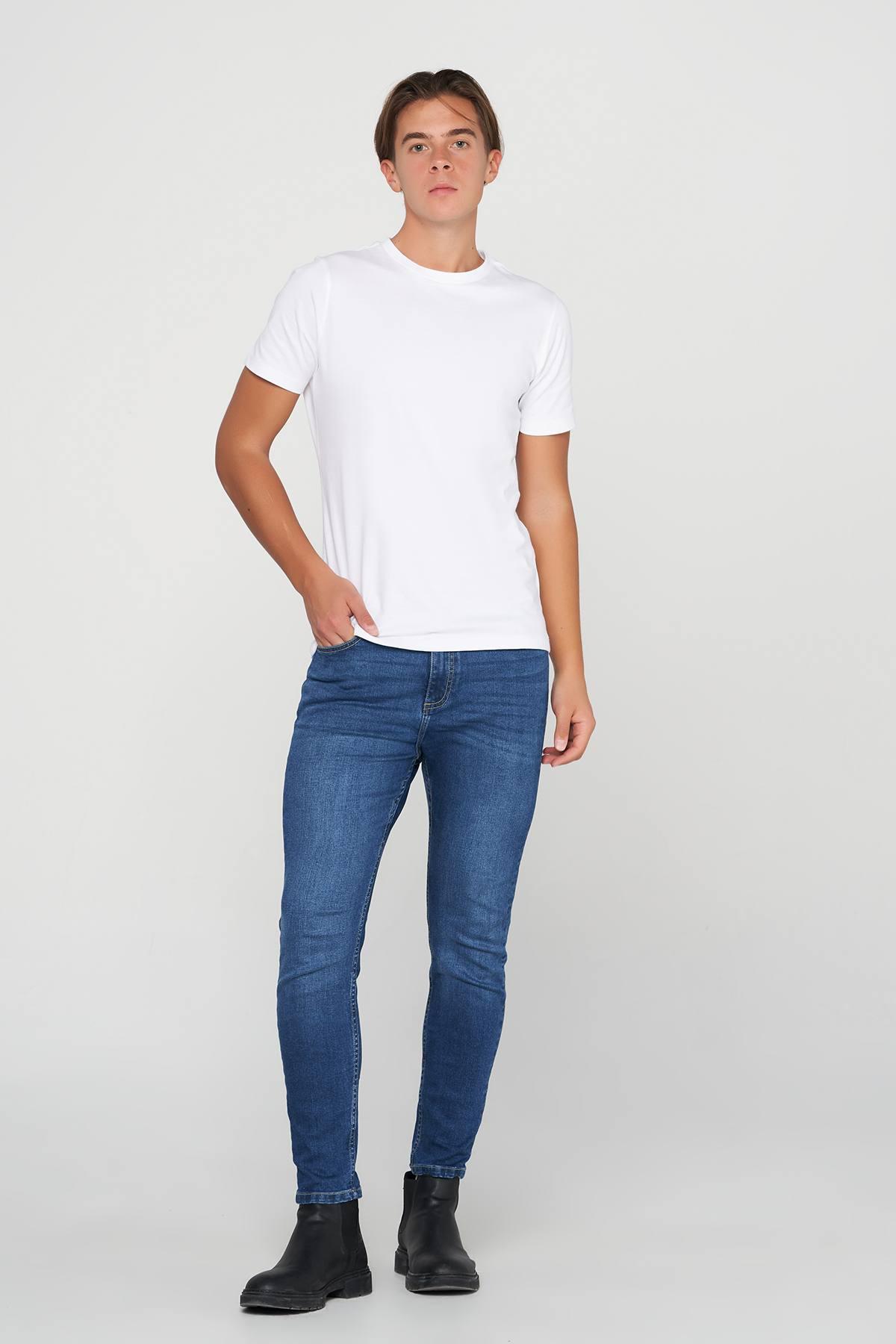 Crew Neck Solid T-Shirt For Men - White