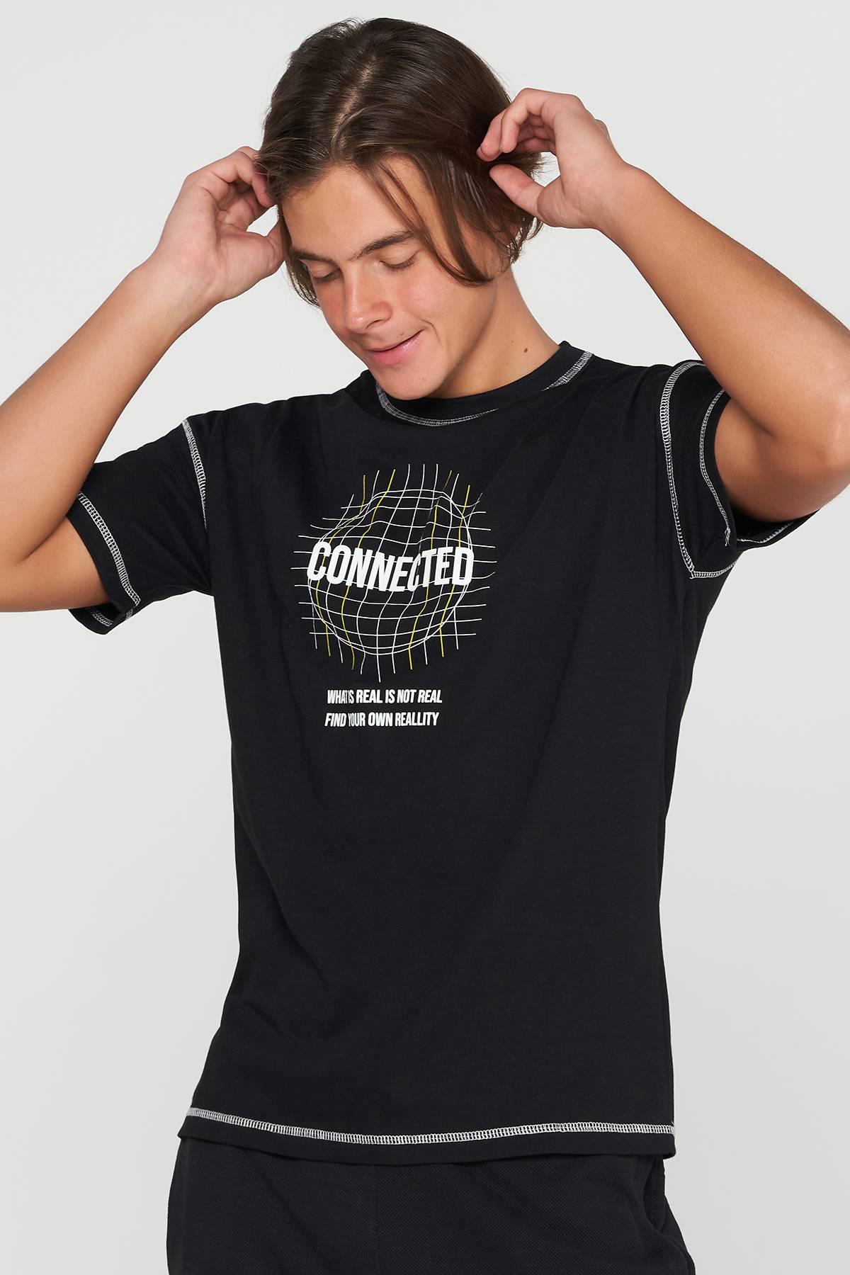 Printed T-Shirt For Men - Black