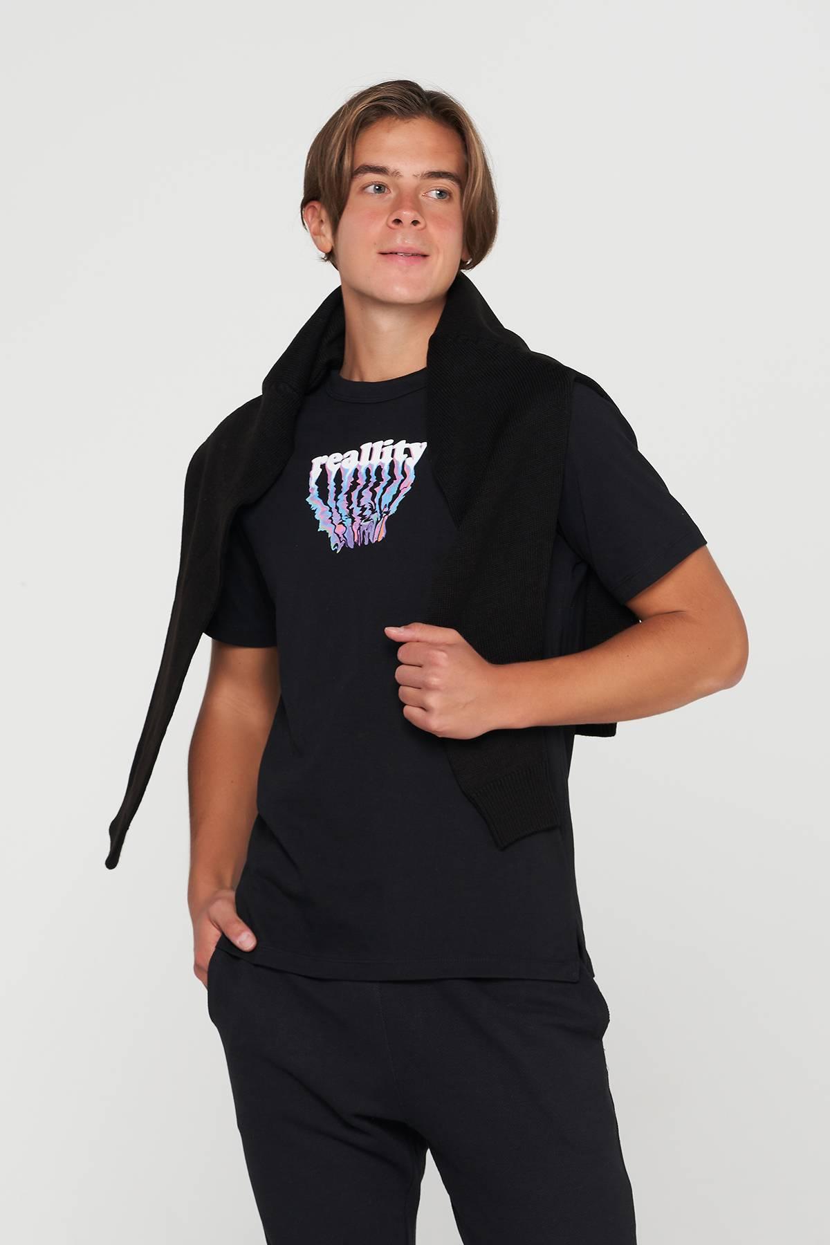 Printed T-Shirt For Men - Black