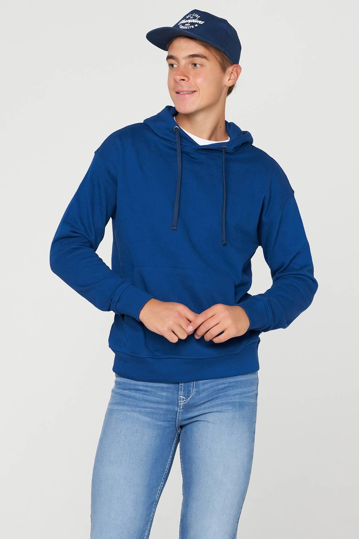 Solid Hoodie For Men - Lapis Blue