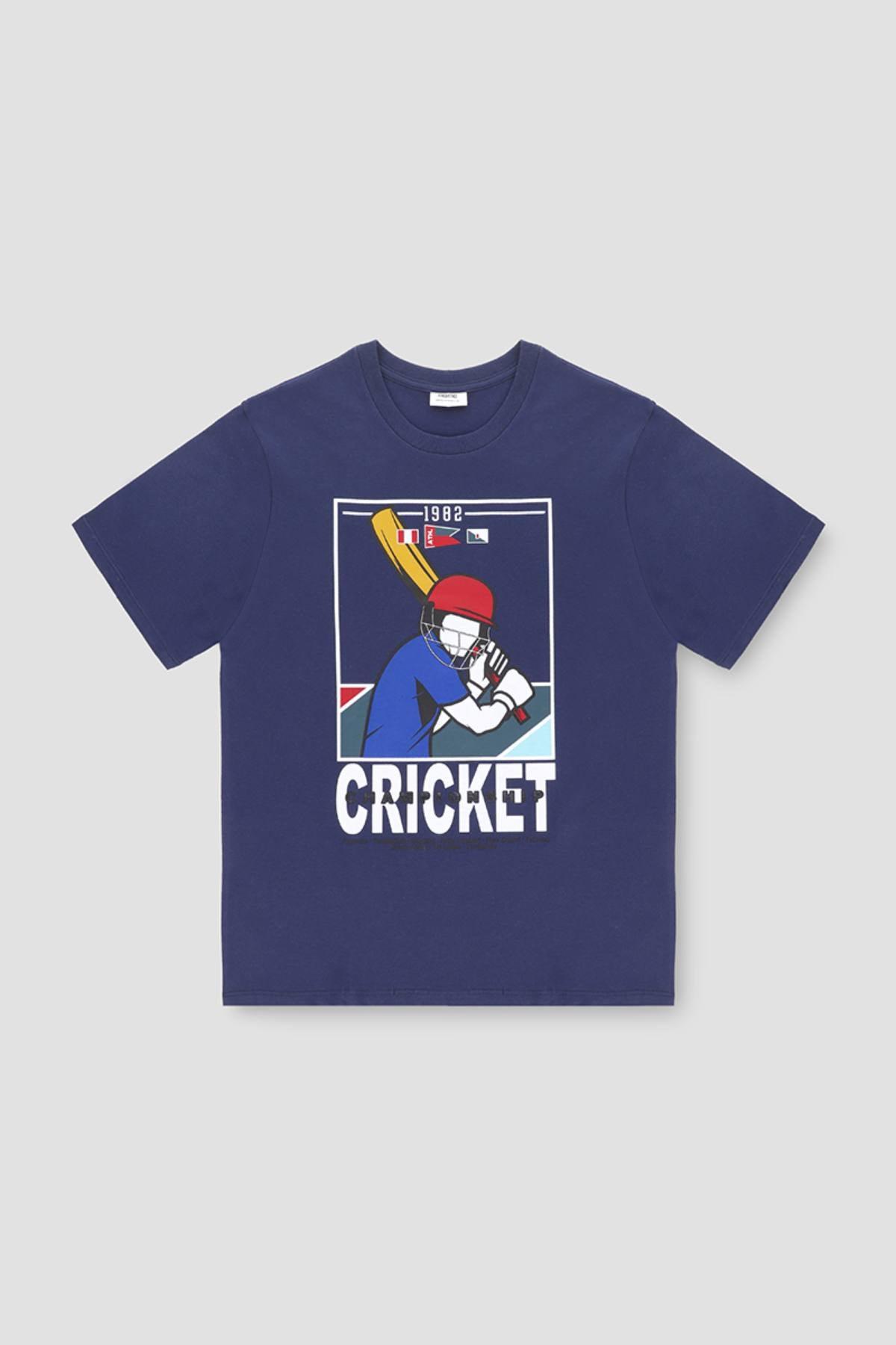Printed T-Shirt For Men - Blue