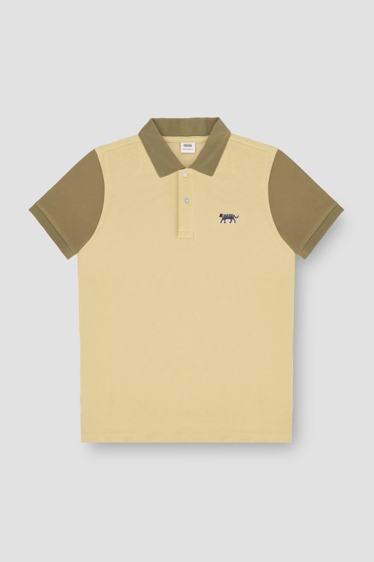 Contrast Polo T-Shirt For Men - Olive