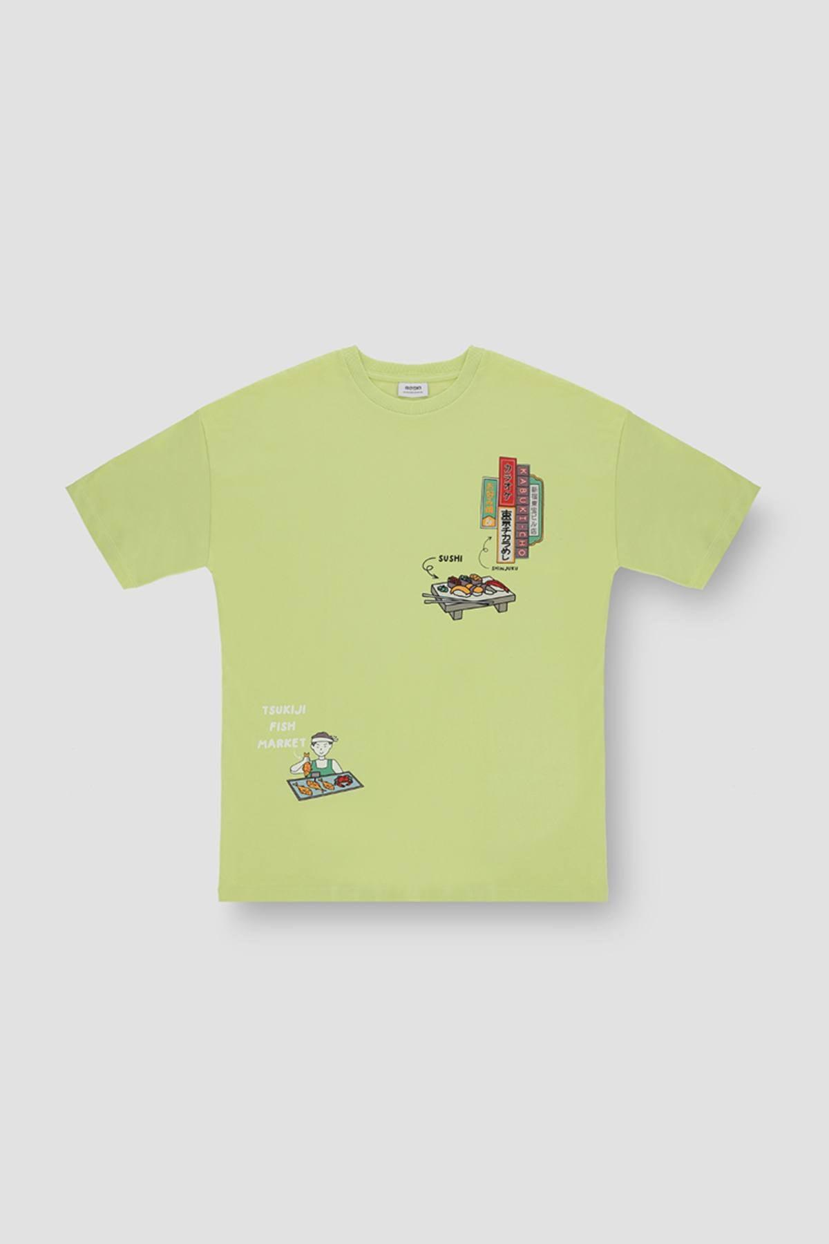 Printed T-Shirt For Men - Daiquiri Green