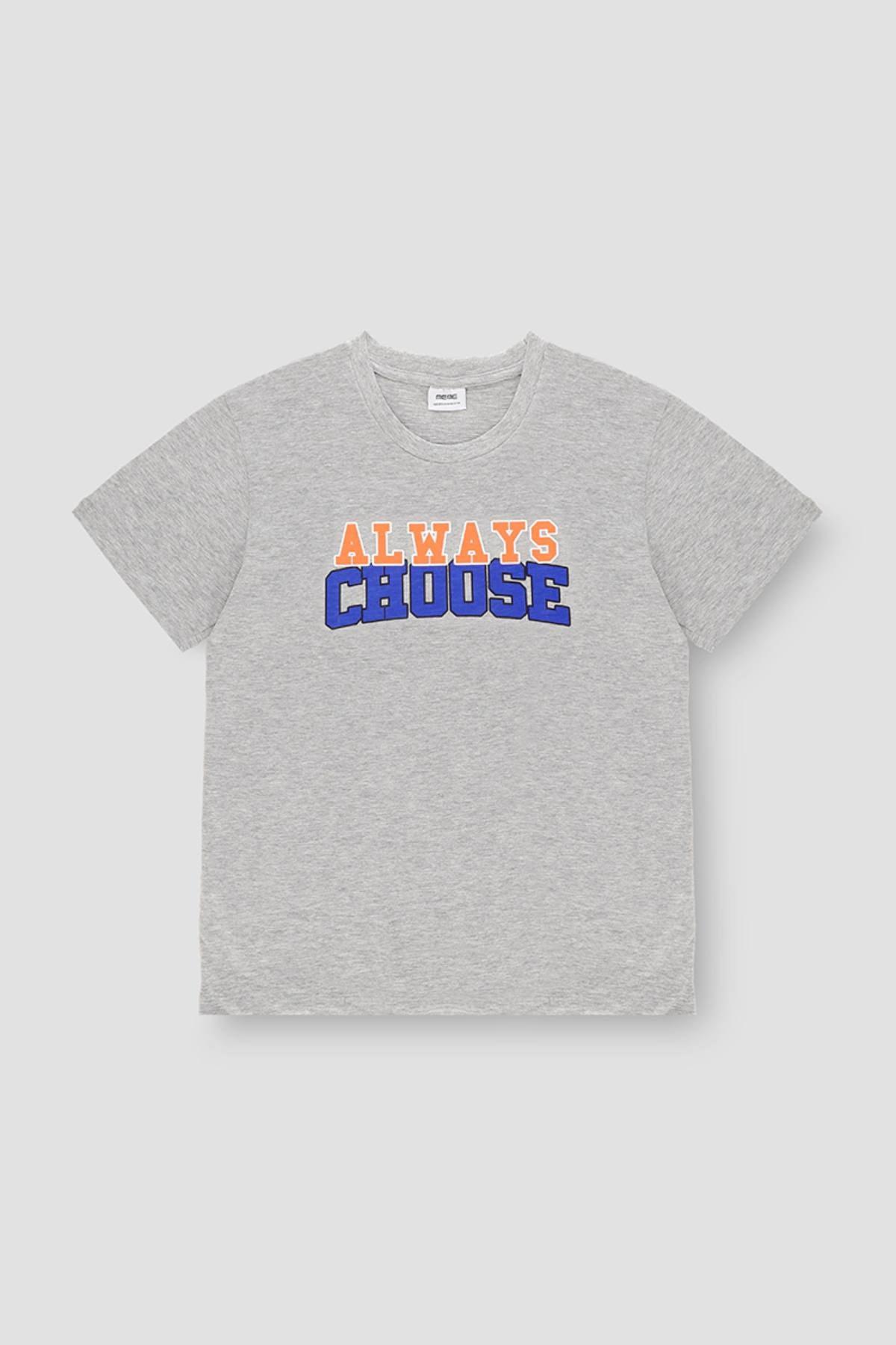 Printed T-Shirt For Men - Heather Grey