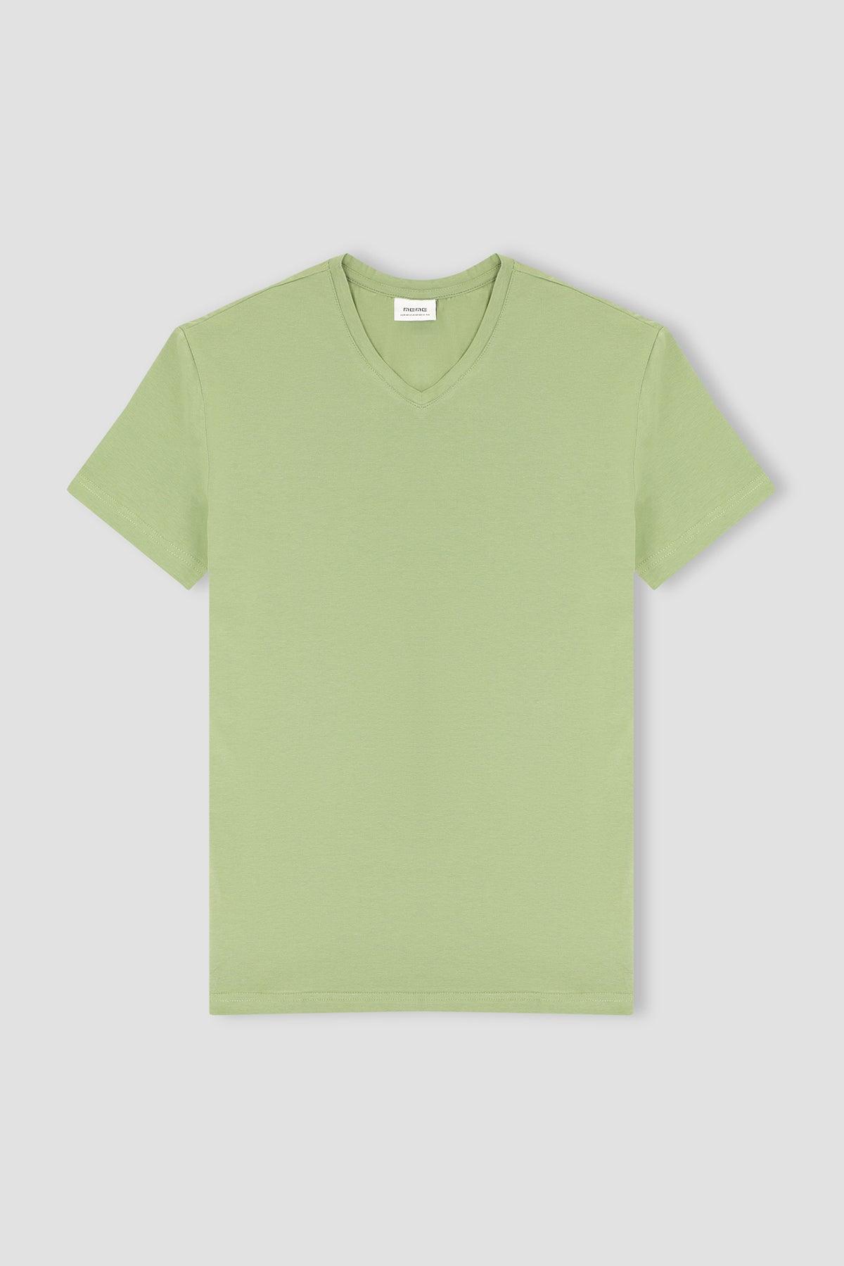 V-Neck Basic T-Shirt For Men - Loden Frost