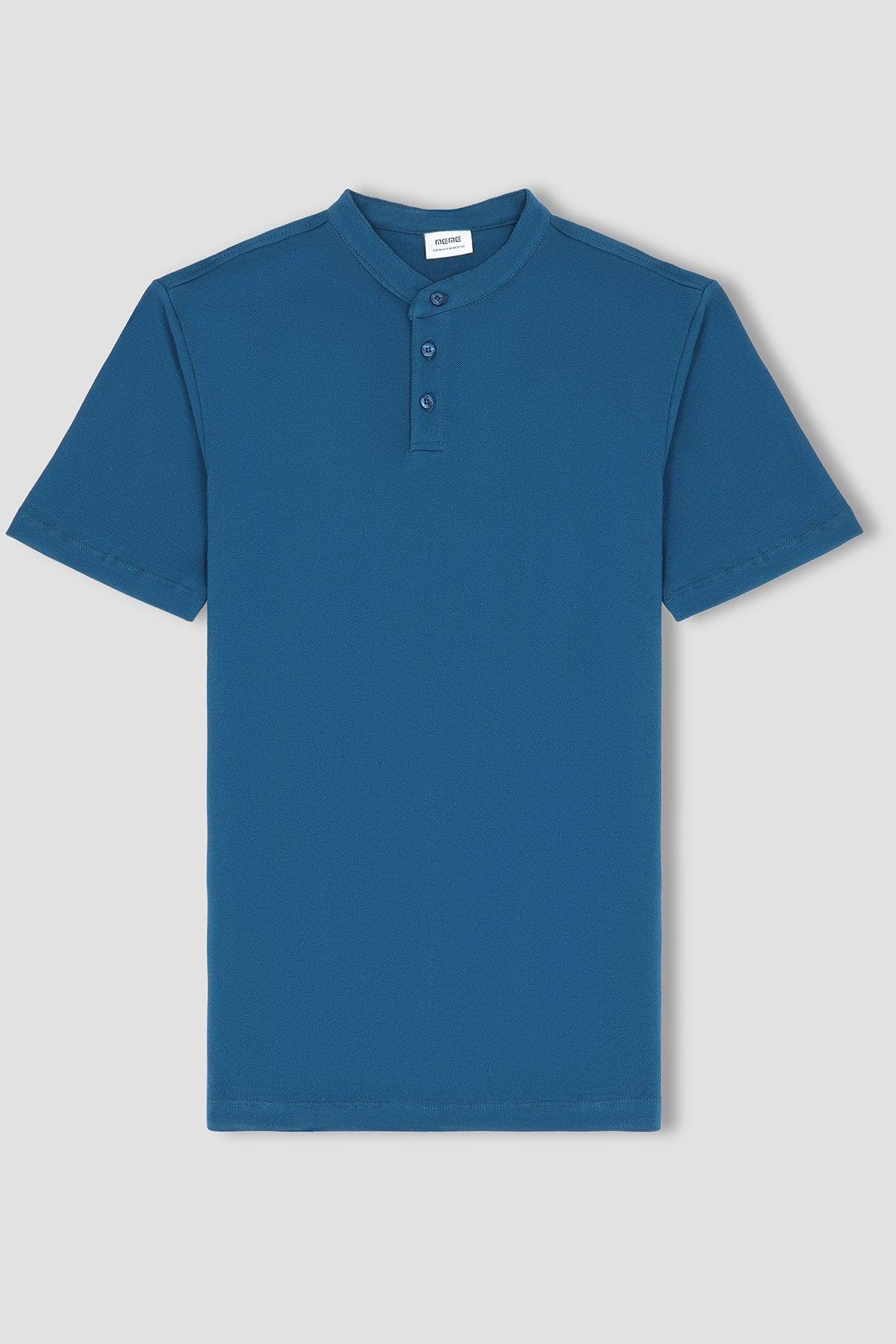 Henly Polo T-Shirt For Men - Blue