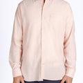 Full Sleeve Slim Fit Solid Button Down Shirt For Men - Peach 