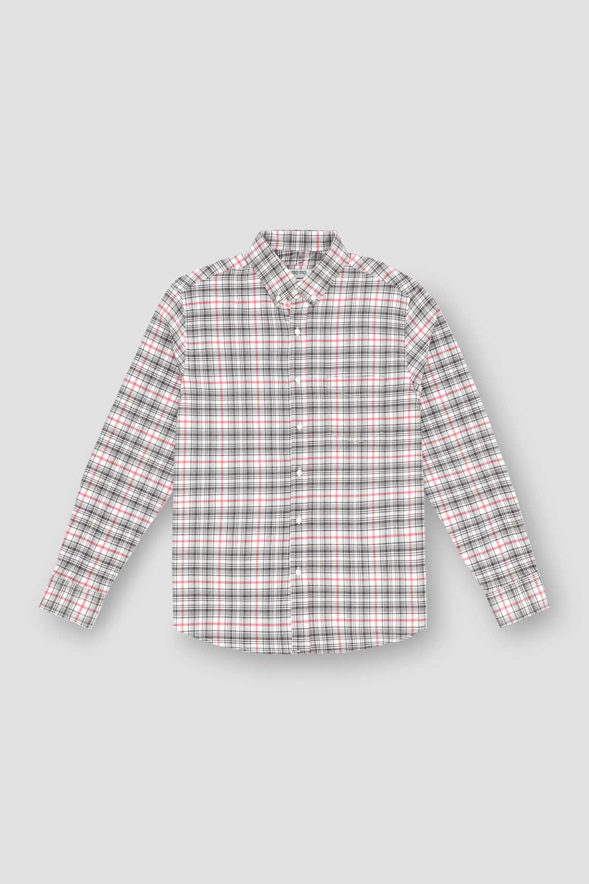 Check Button Down Shirt For Men - Check