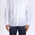 Full Sleeve Solid Spread Collar Shirt For Men - White 