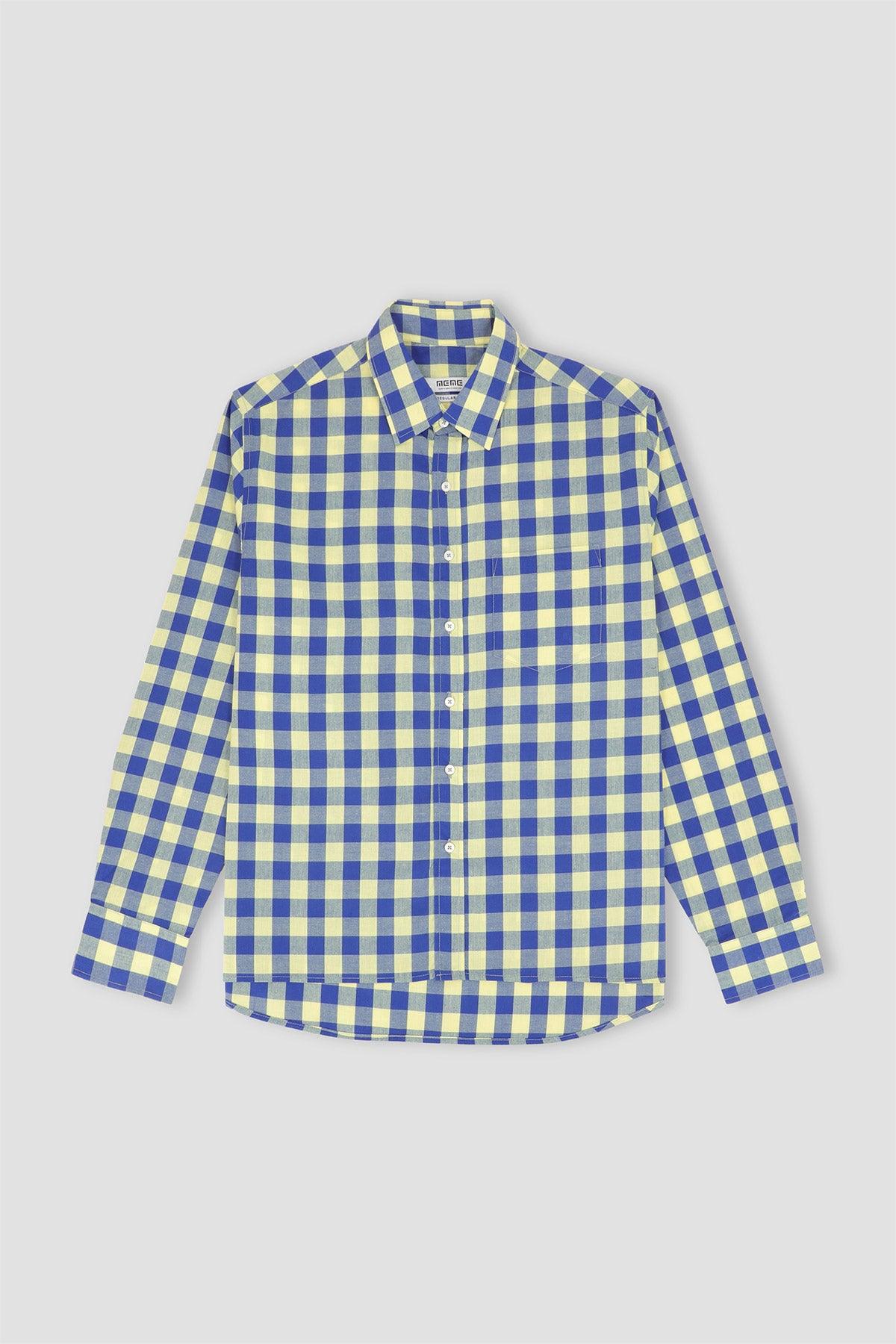 Check Shirt For Men - Blue Check