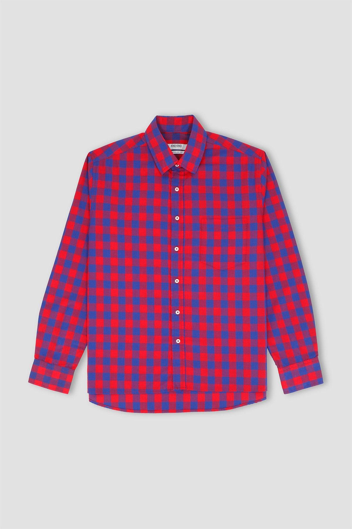 Check Shirt For Men - Red