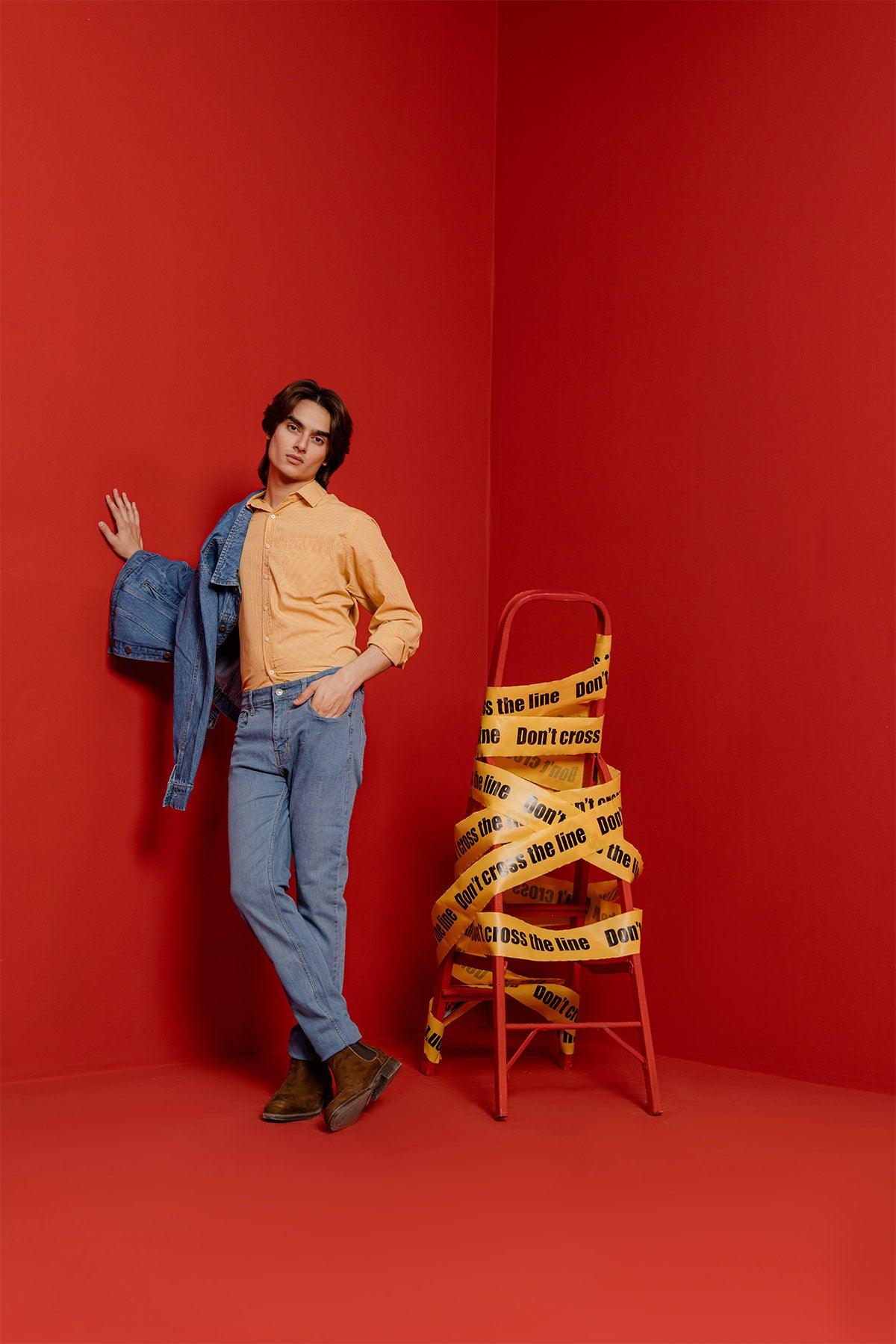 Solid Shirt For Men - Yellow