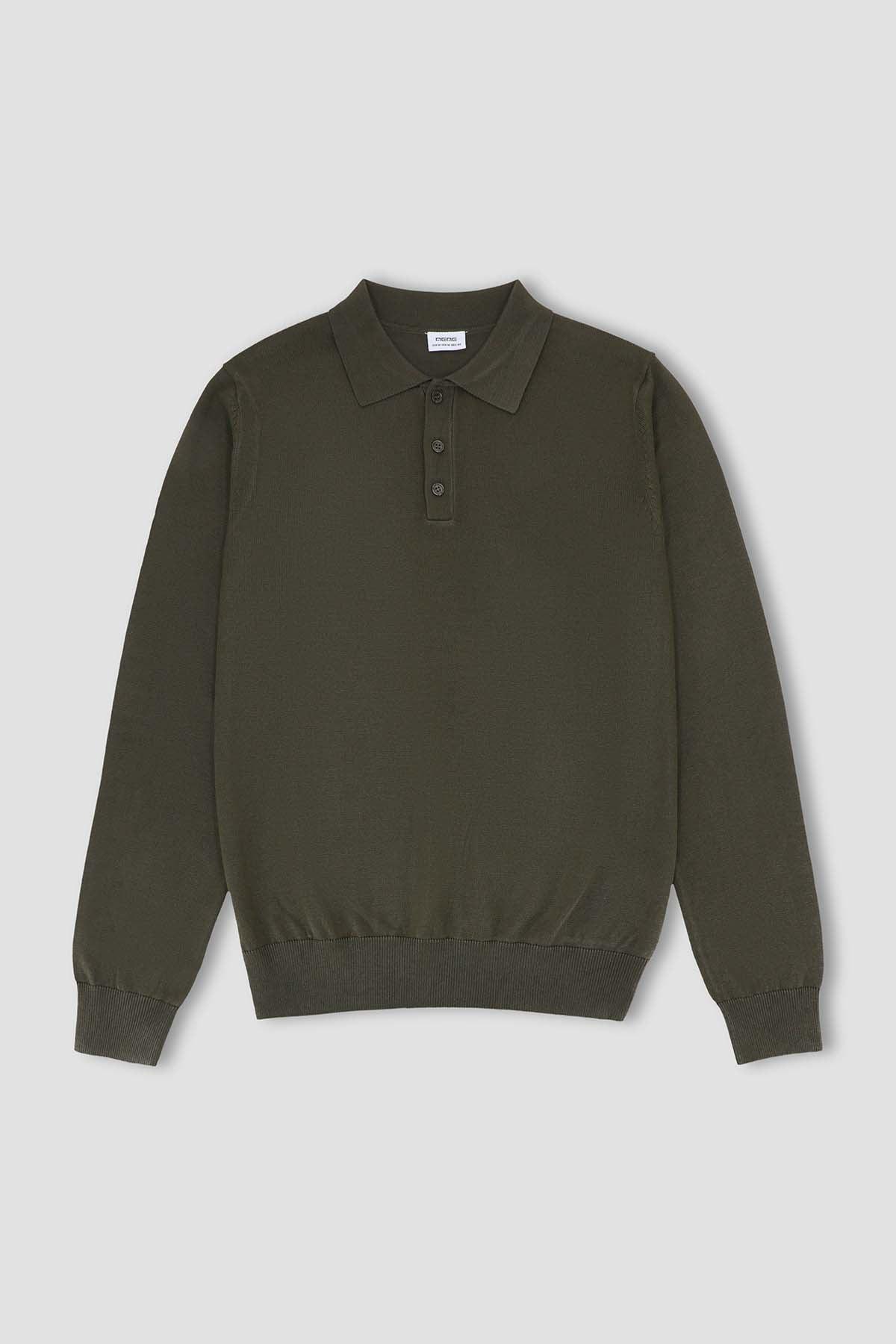 Polo Neck Sweater For Men - Rifle Green