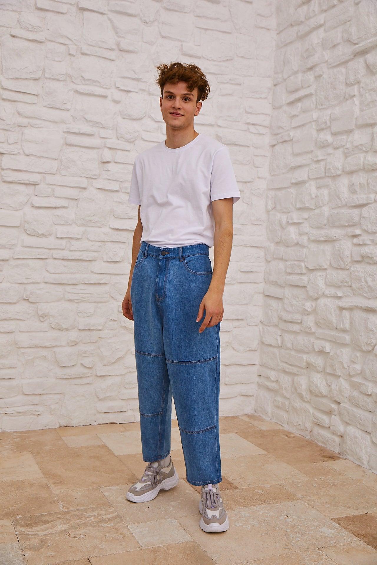 Relaxed Fit Jeans For Men - Mid Blue