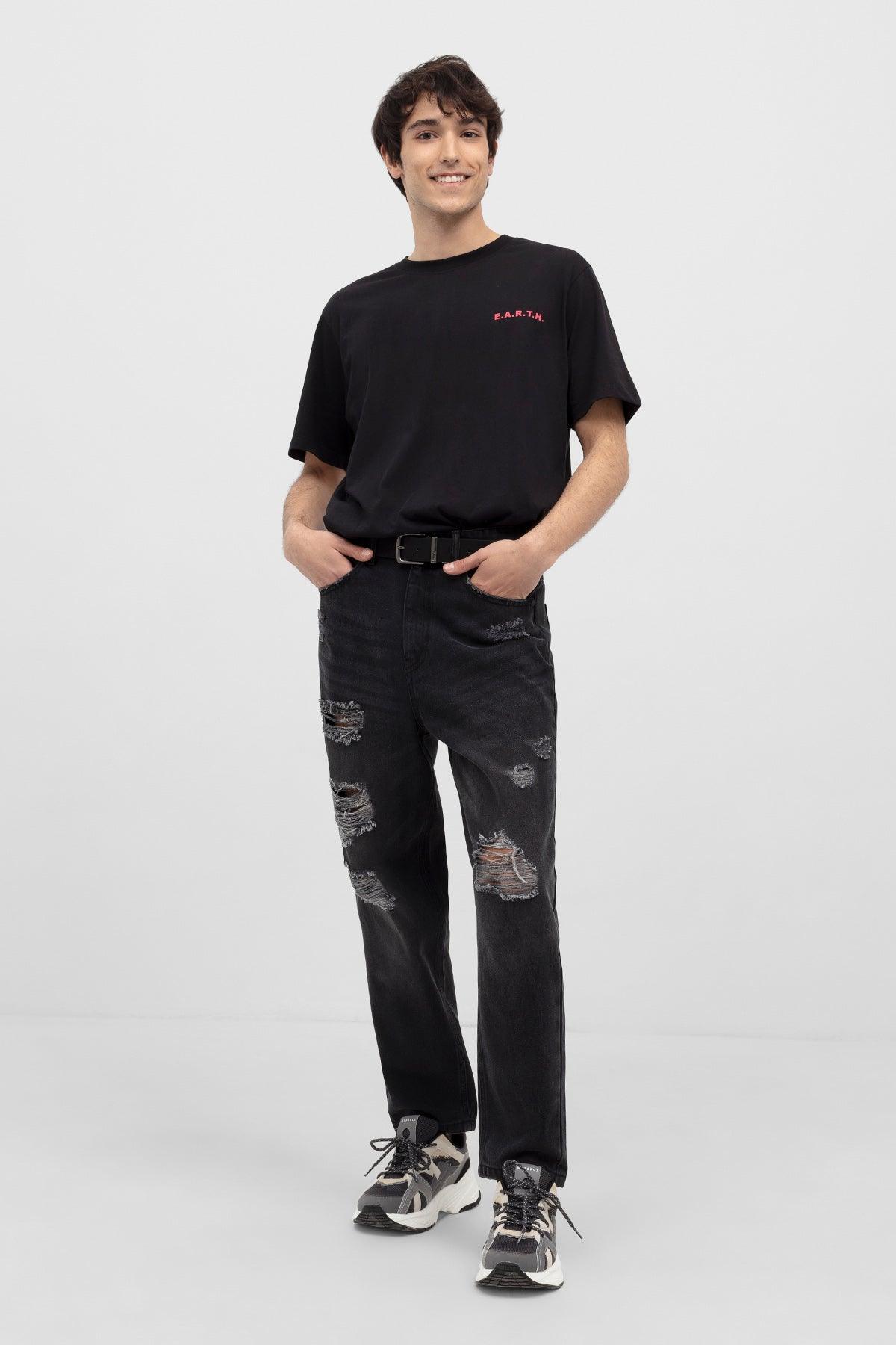 Ripped Jeans For Men - Black