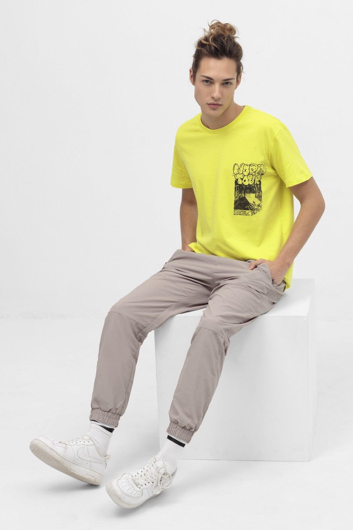 Printed T-Shirt For Men - Lime
