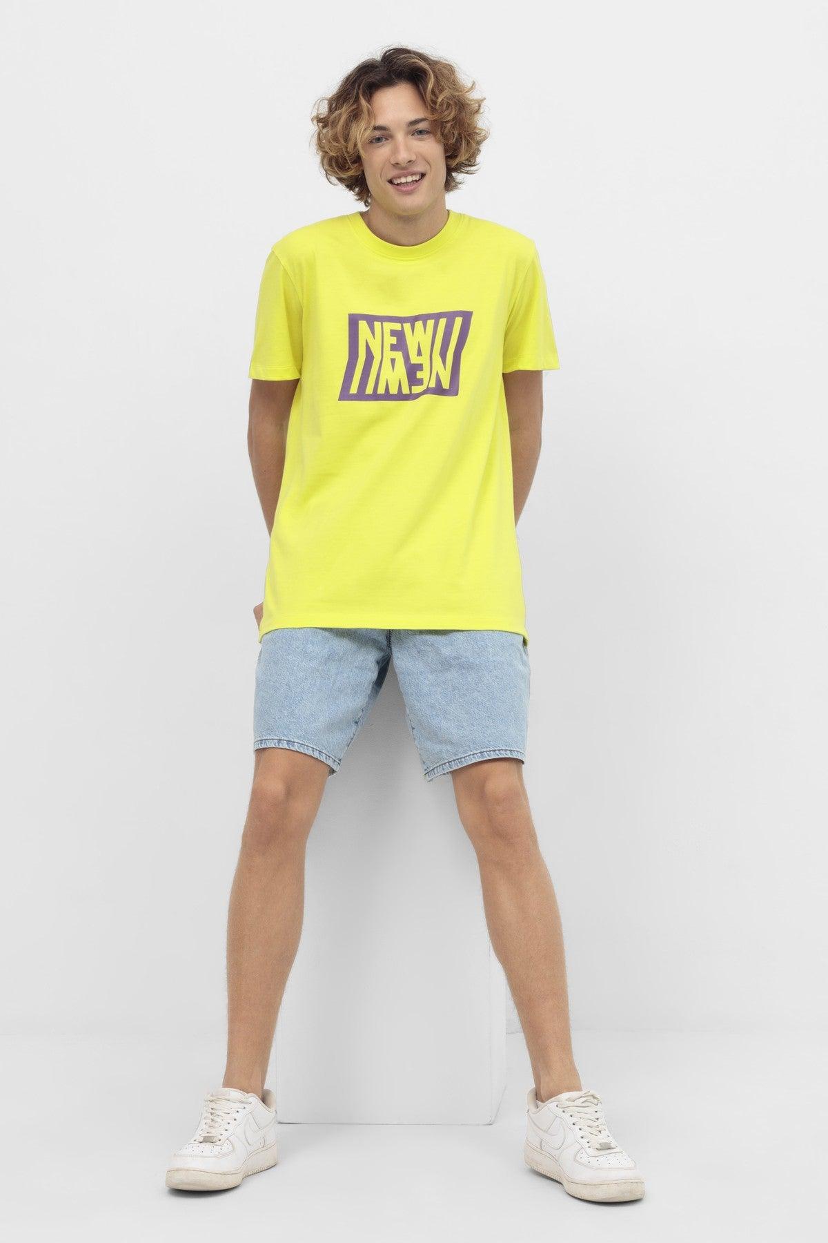 Printed T-Shirt For Men - Lime