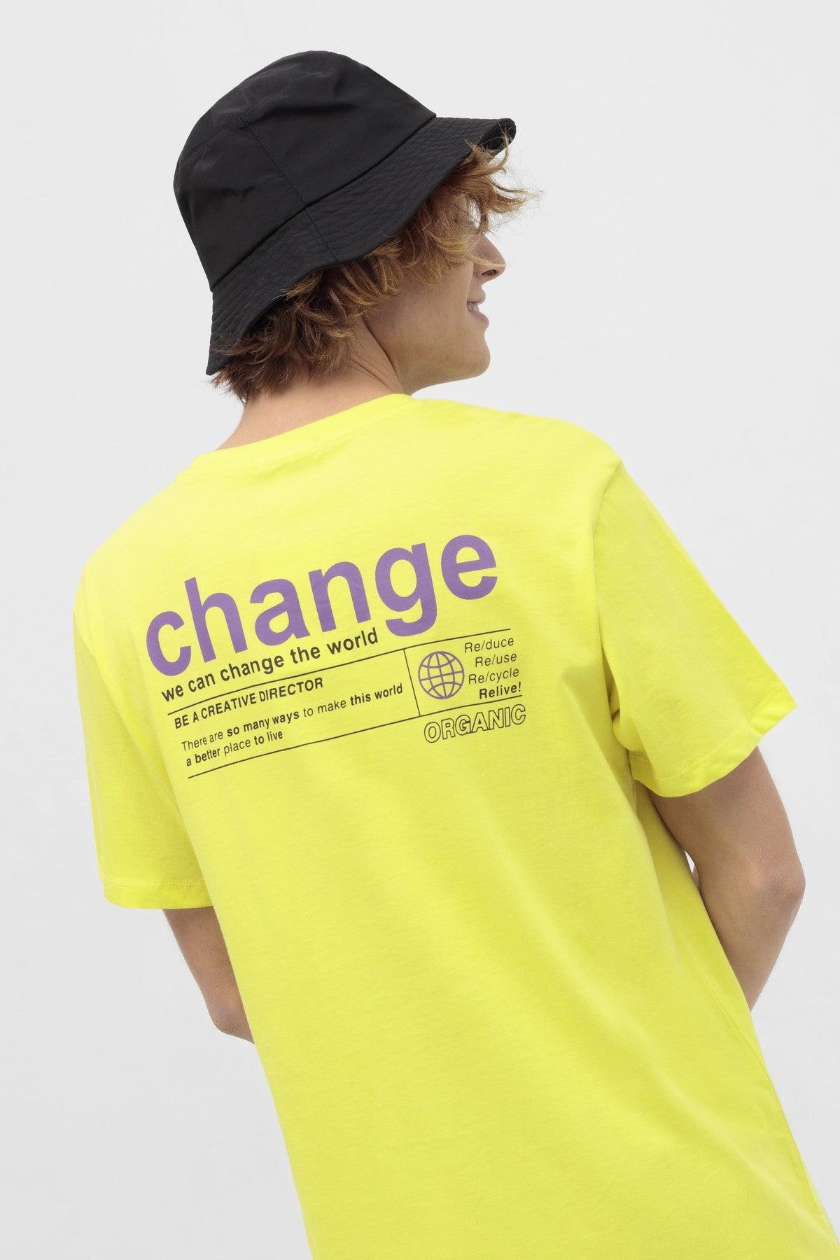 Printed T-Shirt For Men - Lime