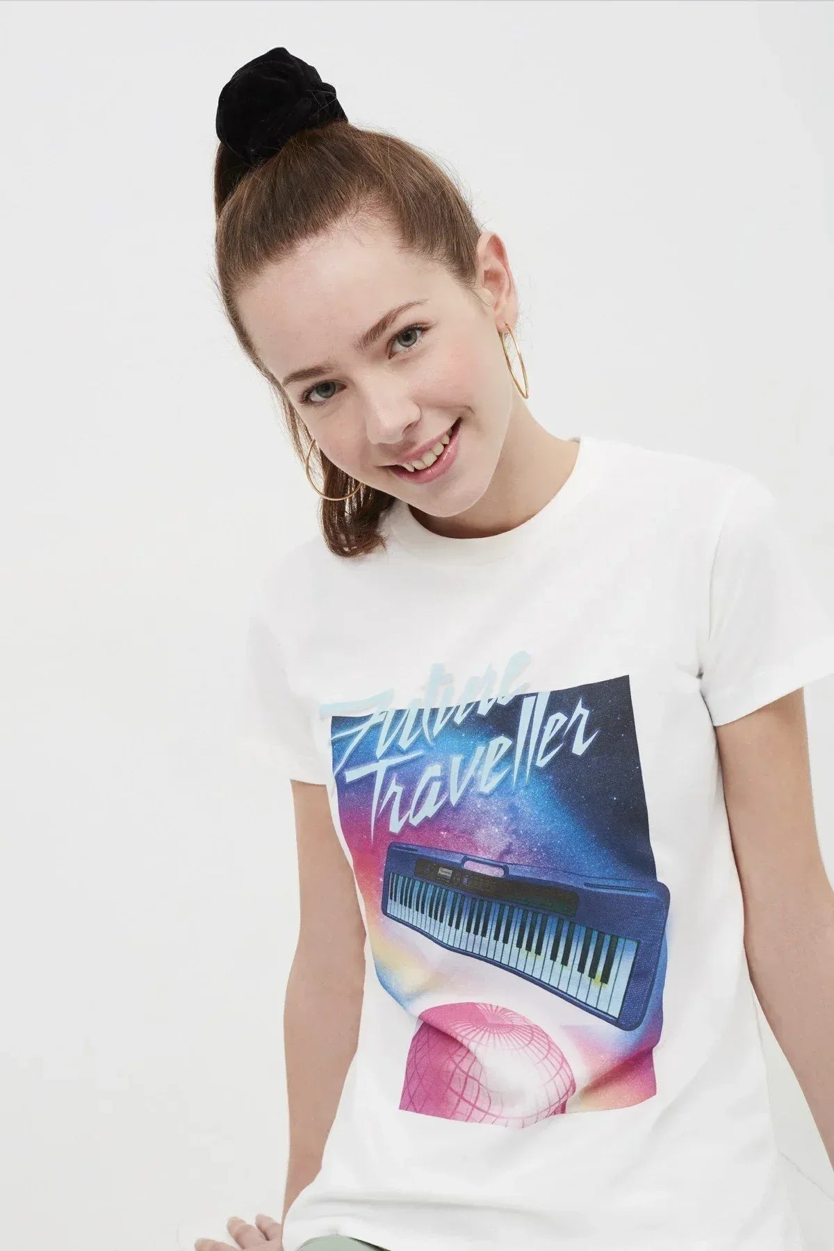 Printed T-Shirt For Women - White - MEME