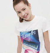 Printed T-Shirt For Women - White - MEME