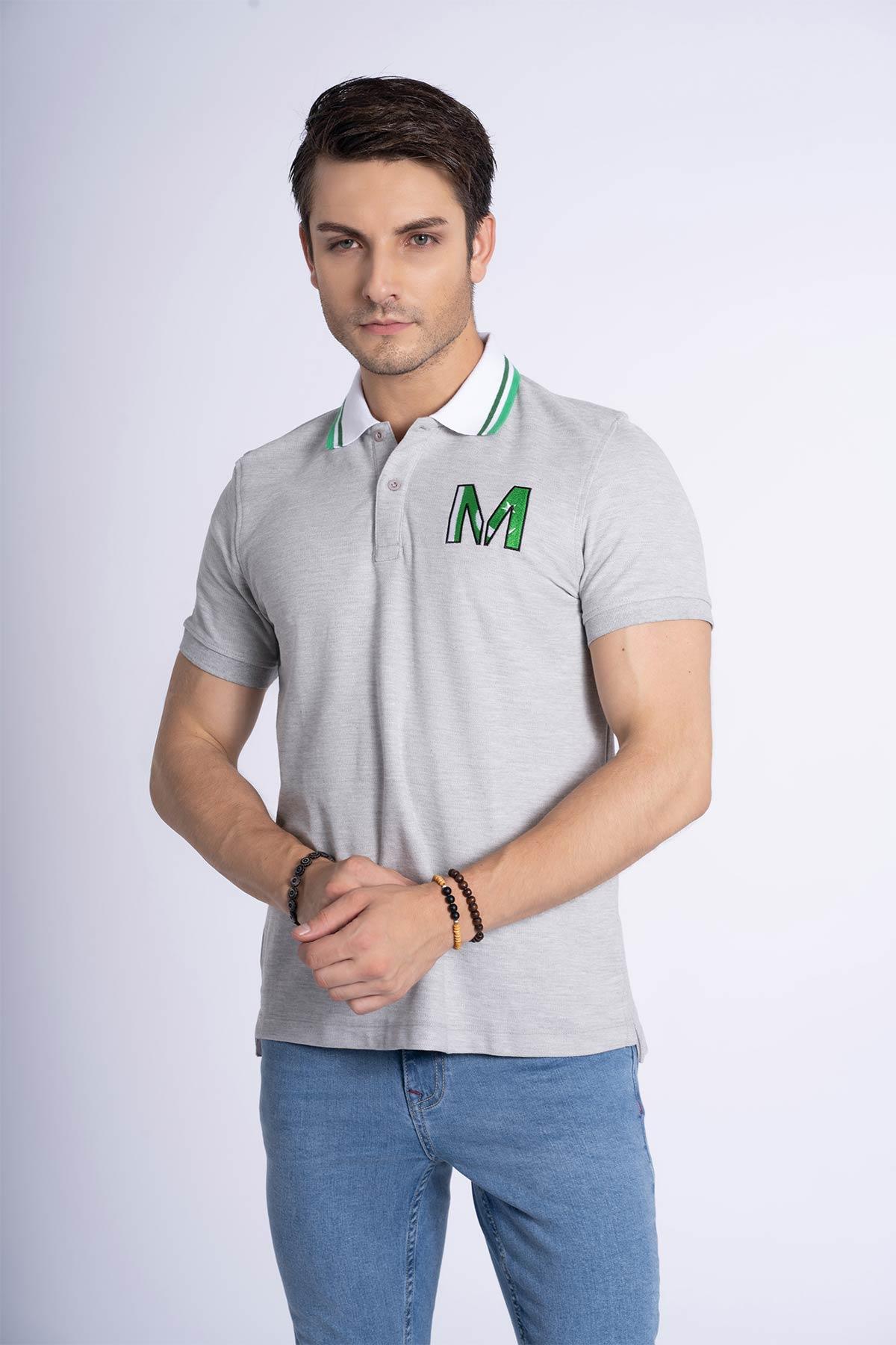 Polo T-Shirt For Men - Heather Grey