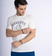 Printed T-Shirt For Men - Ecru - MEME