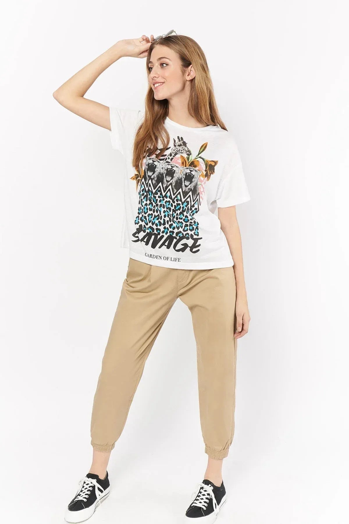 Printed T-Shirt For Women - White - MEME