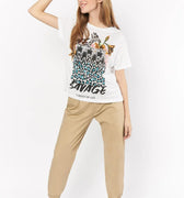 Printed T-Shirt For Women - White - MEME