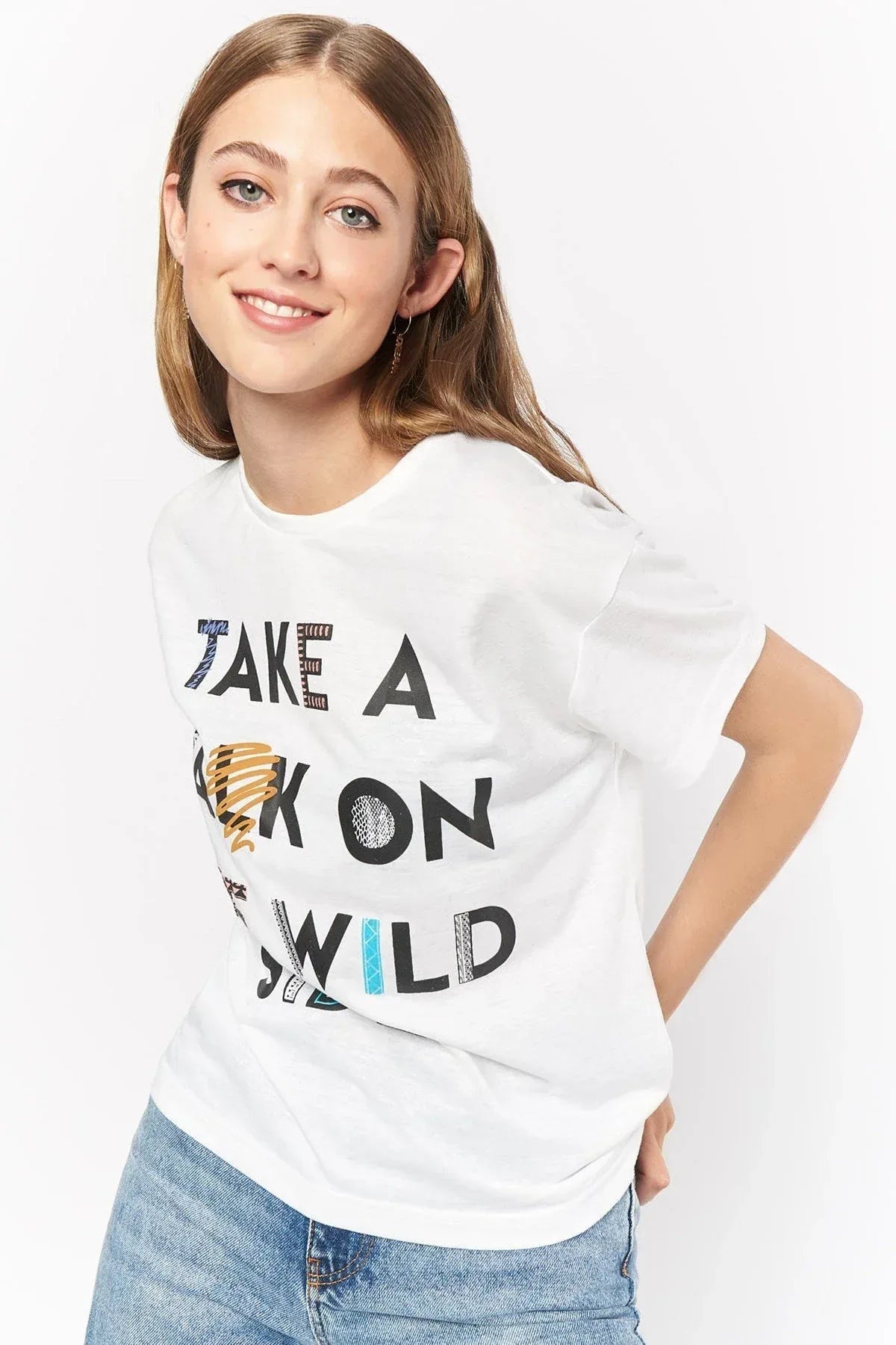 Printed T-Shirt For Women - White - MEME