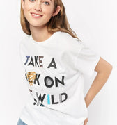 Printed T-Shirt For Women - White - MEME