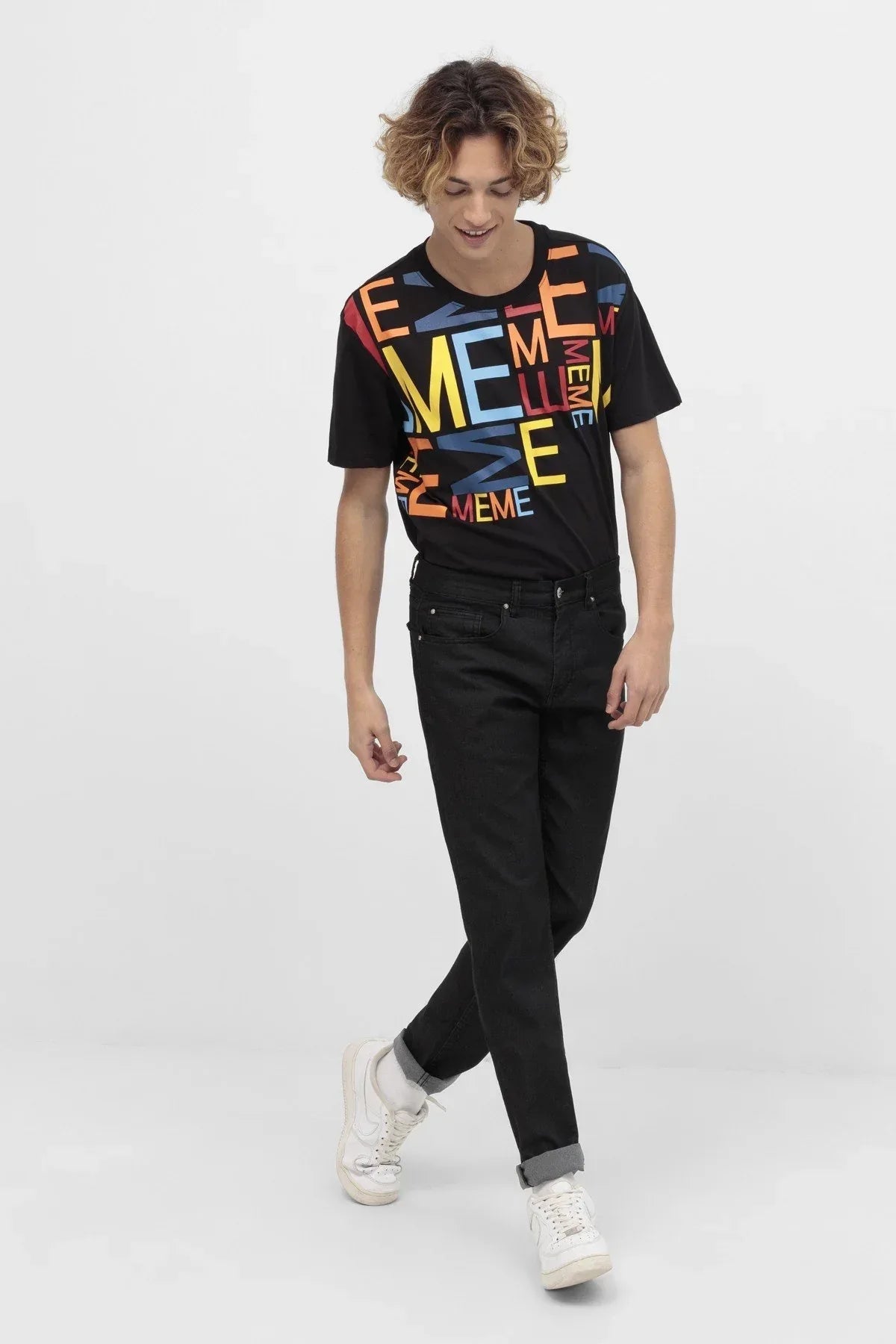Slim Fit Jeans For Men - Black - MEME