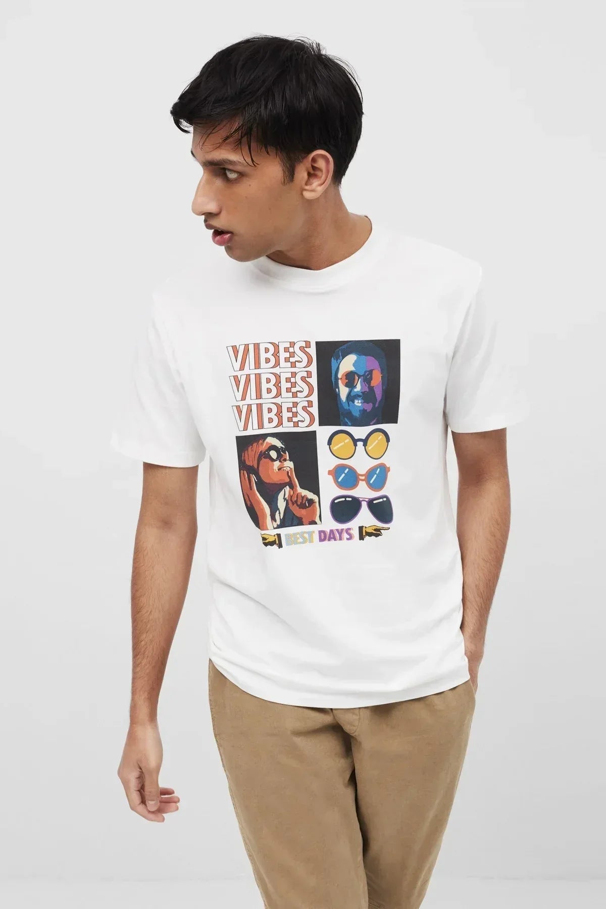Printed T-Shirt For Men - White - MEME