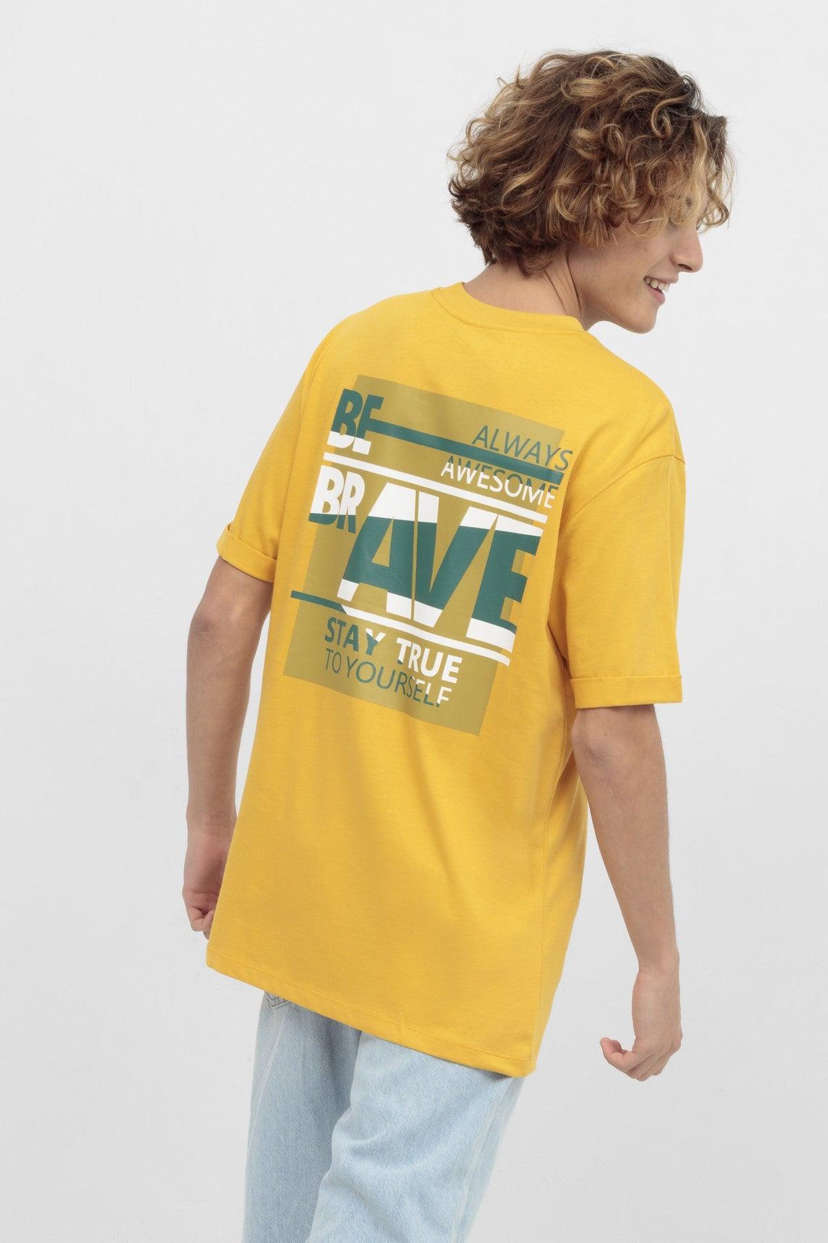 Printed T-Shirt For Men - Yellow