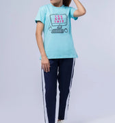 Printed T-Shirt For Women - Blue - MEME