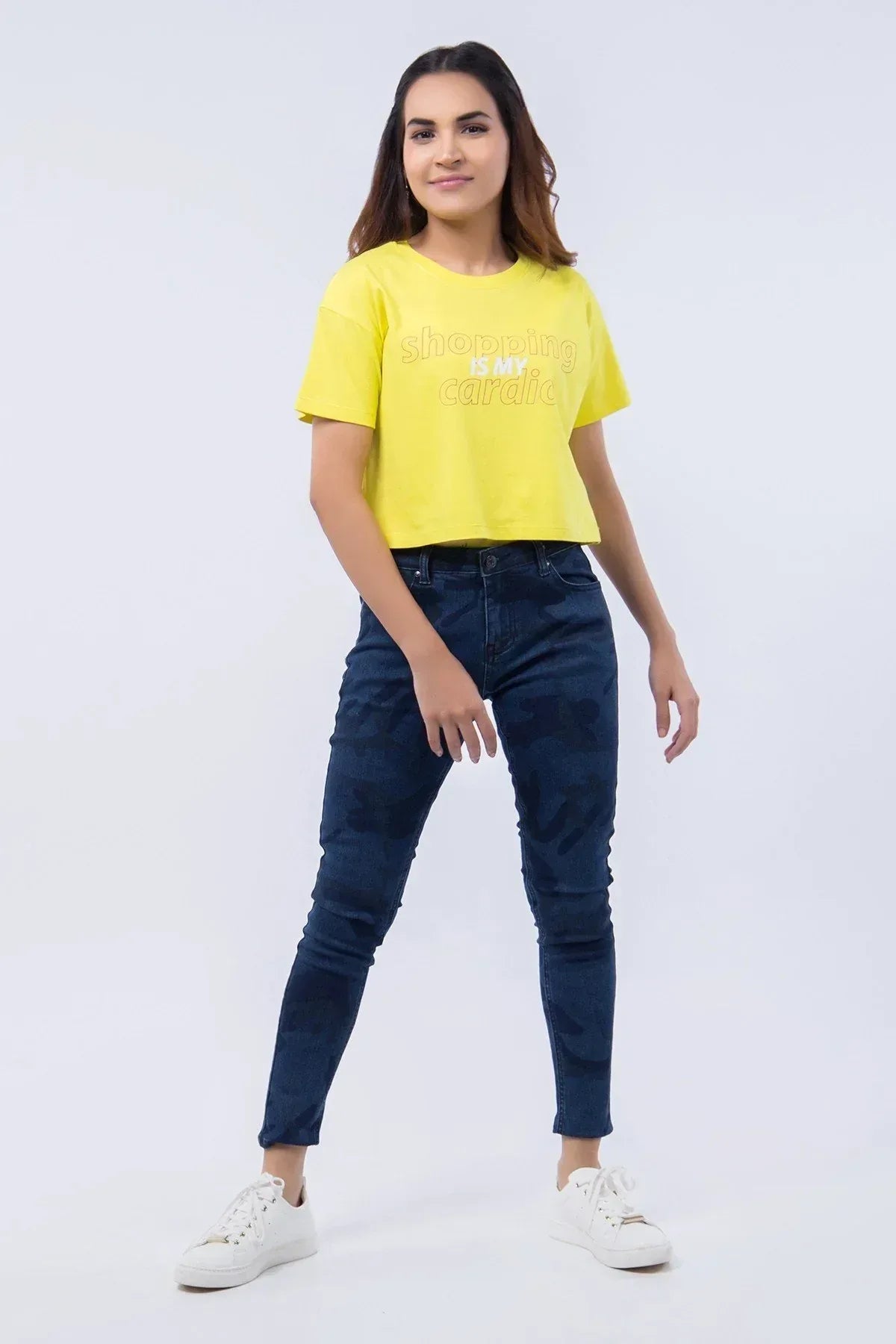 Printed T-Shirt For Women - Yellow - MEME