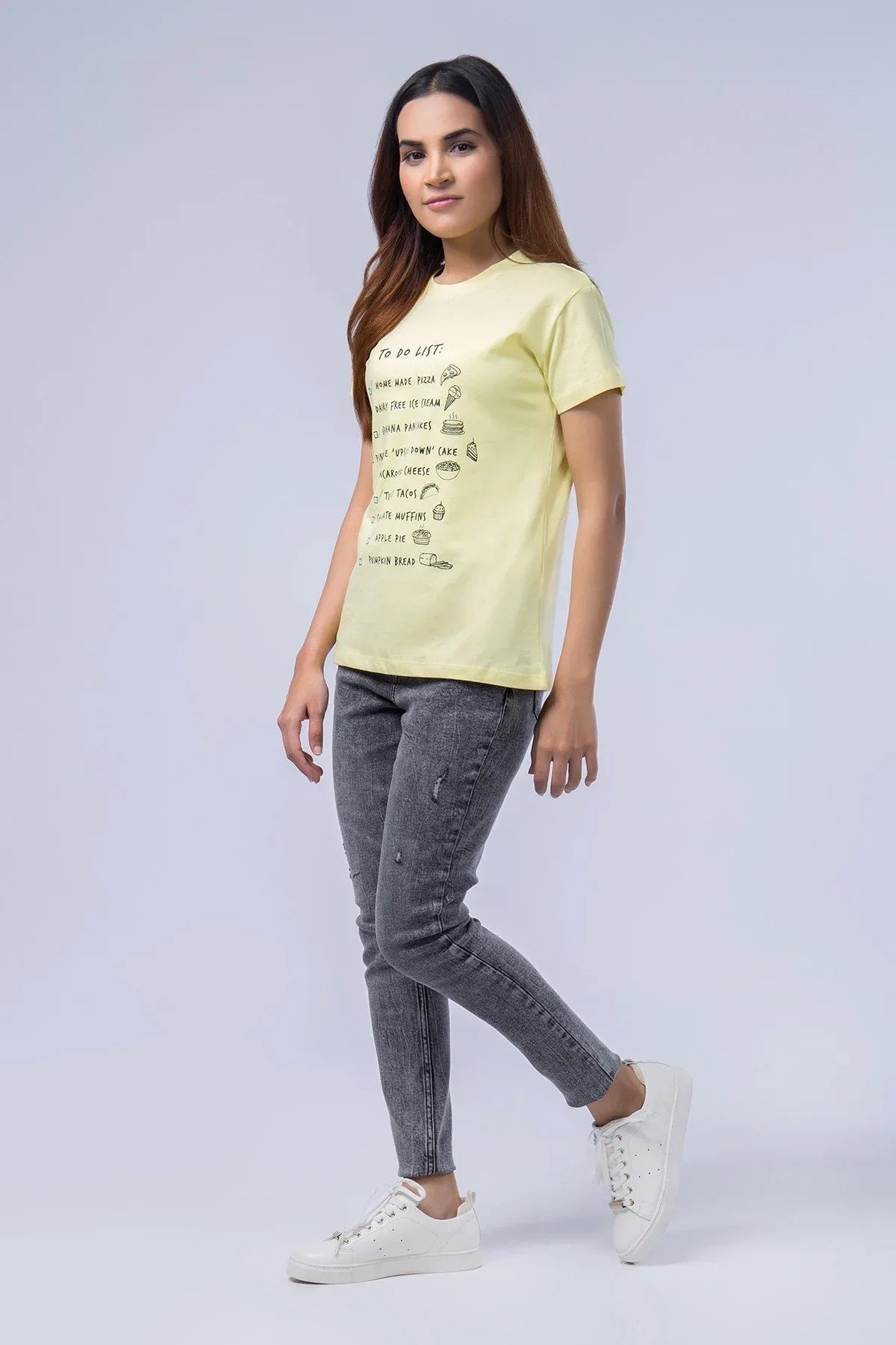 Printed T-Shirt For Women - Yellow - MEME