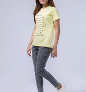 Printed T-Shirt For Women - Yellow - MEME