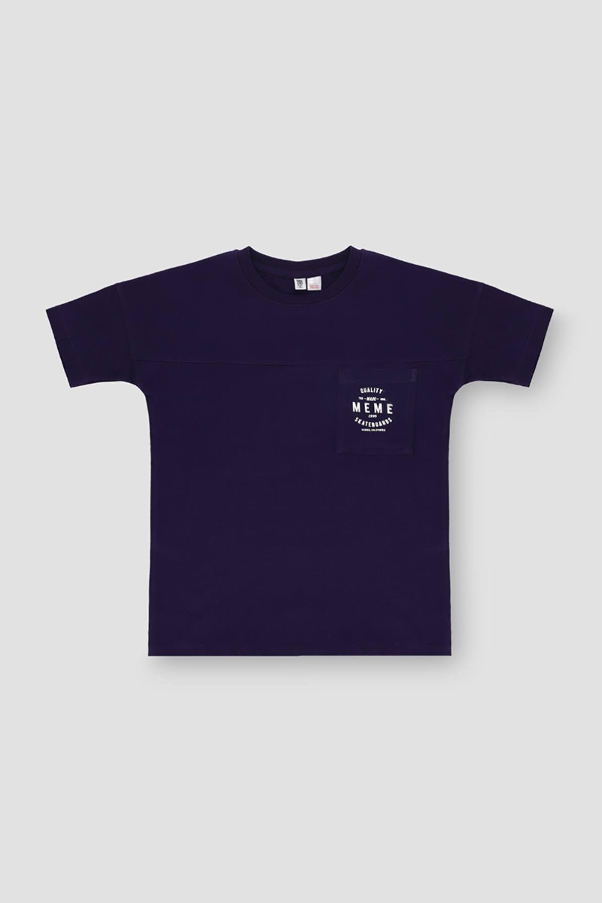 Chest Pocket T-Shirt For Boy - Violet