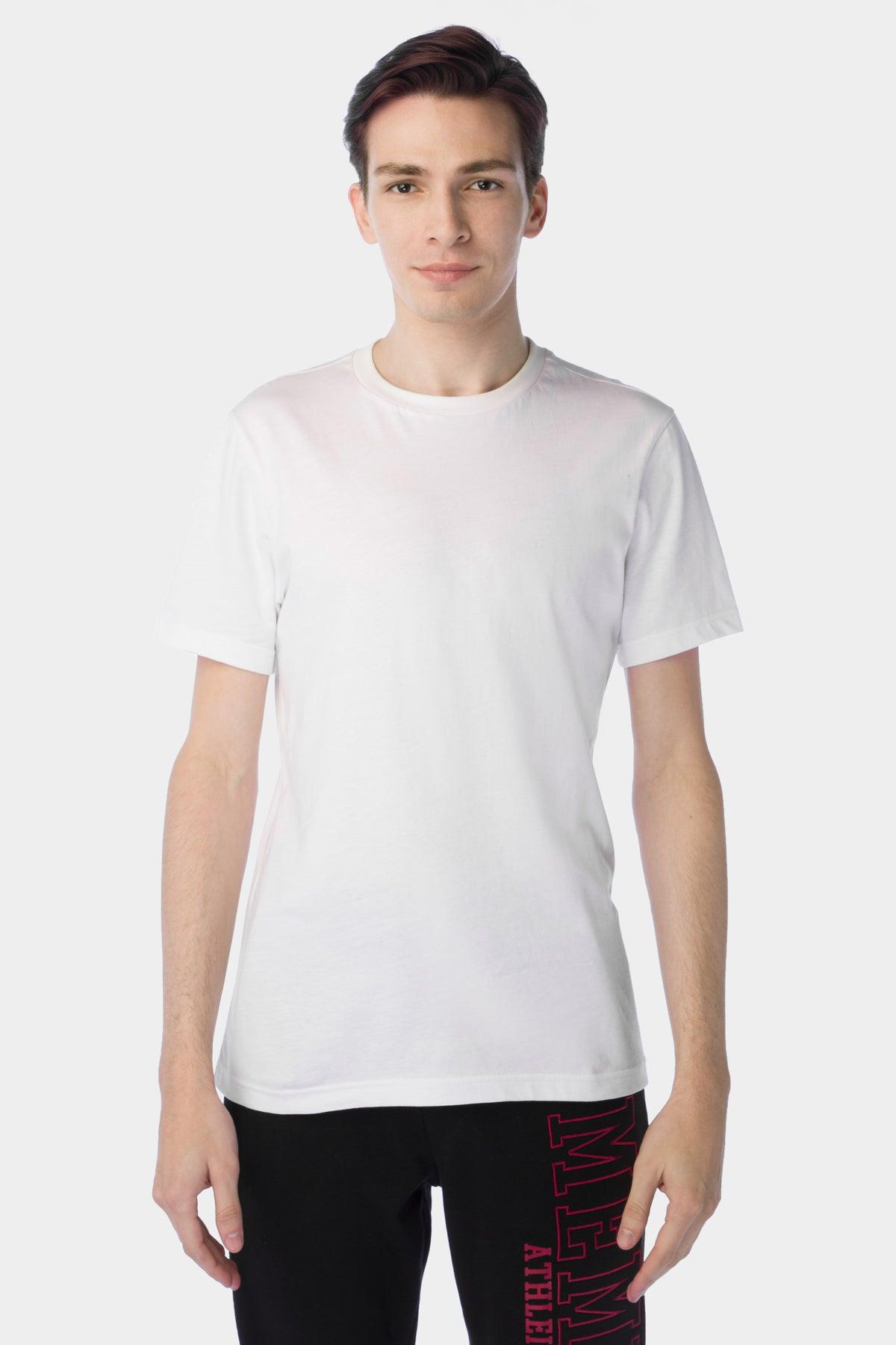 Crew Neck Basic T-Shirt For Men - White