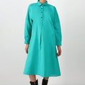 Solid Long Dress For Women - Emerald Green - MEME