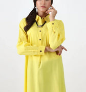 Solid Long Dress For Women - Yellow - MEME