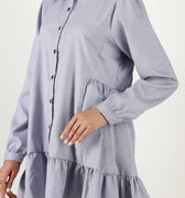 Check Midi Dress For Women - Indigo - MEME