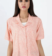Printed Shirt For Women - Peach - MEME