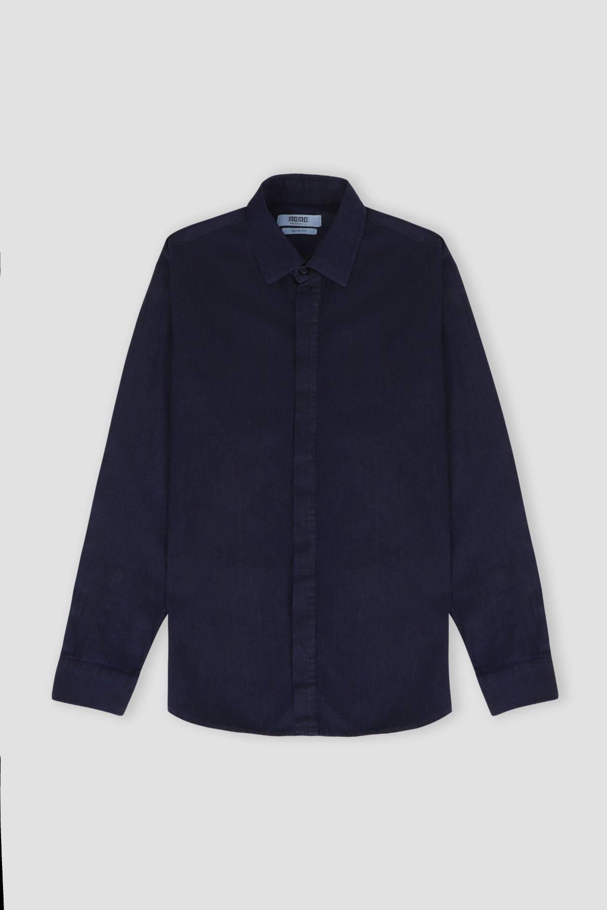 Solid Shirt For Men - Blue