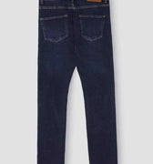 Slim Fit Patchwork Jeans For Men - Dark Blue - MEME